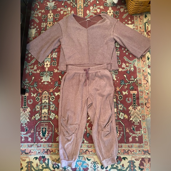 Intimately Free People Mauve Lounge Set | V-Neck Pullover + Joggers | XS - Picture 1 of 12